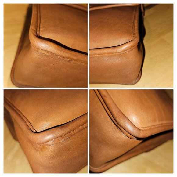 Vintage Coach Willis Glove Tanned Leather Satchel Crossbody Bag Turn Lock 1995 - Picture 10 of 13